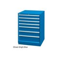 Lista International Lista 28-1/4"W Drawer Cabinet, 7 Drawer, 156 Compart -Bright Blue, Individual Lock XSSC0900-0702BBRG